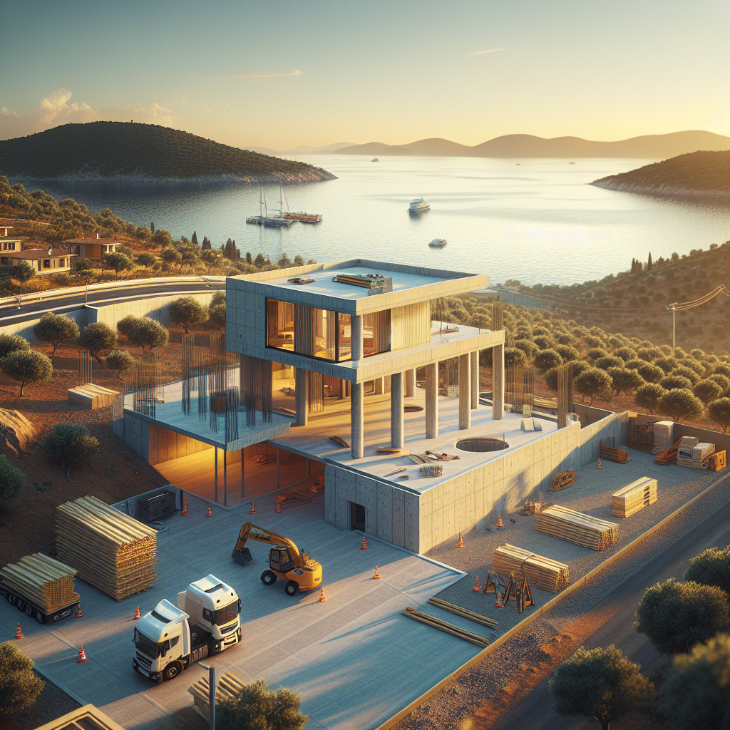 Çanakkale'de modern mimariyle devam eden dış cephe kaplama ve ısı yalıtım çalışmaları.