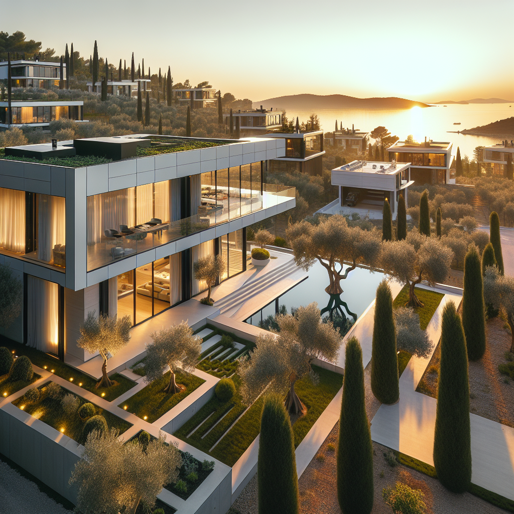 Çanakkale'deki modern villa inşaatı, mimari detaylar ve şantiyedeki çalışmaları yansıtıyor.