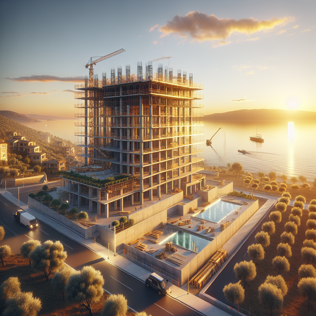 çanakkale bina yönetimi, apartman temizlik bakım, site yönetimi firmaları - Çanakkale'de modern bir apartman inşaatı sahnesi, iş ilanı ve temizlik çalışmaları ile dolu. - Çanakkale İnşaat